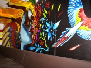 Wandmalerei im Pantau Nightclub in Köln by freddart