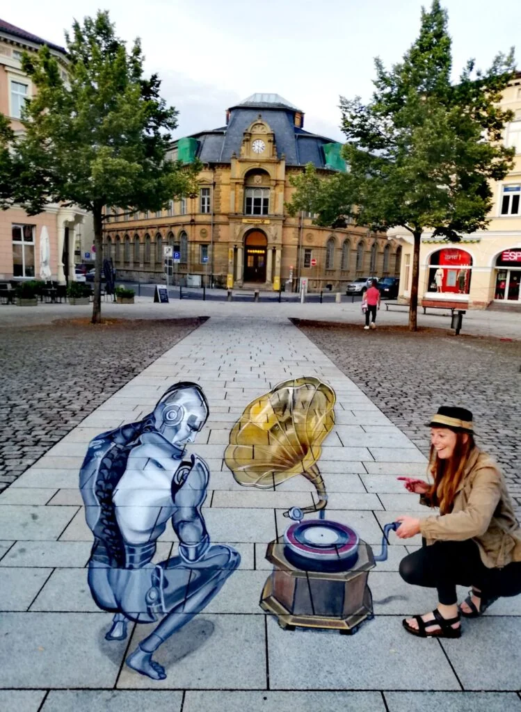 3D Straßenmalerei "Musikvorführung in Meiningen"