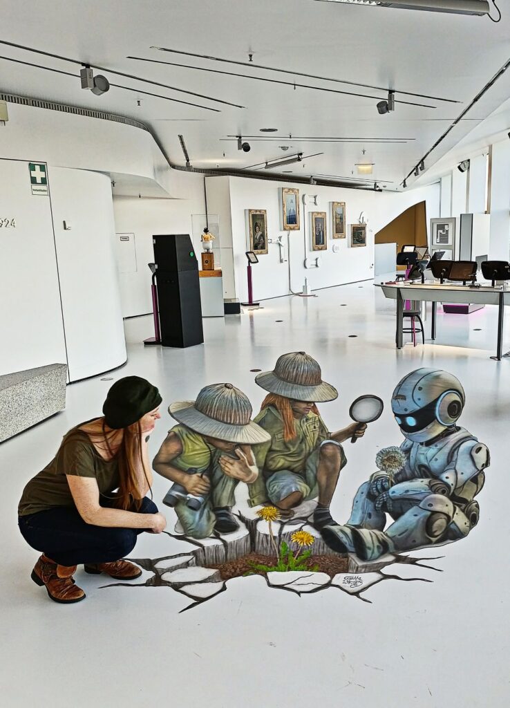 3D Bodenmalerei mit Fredda Wouters für das Phaeno Erlebnismuseum in Wolfsburg