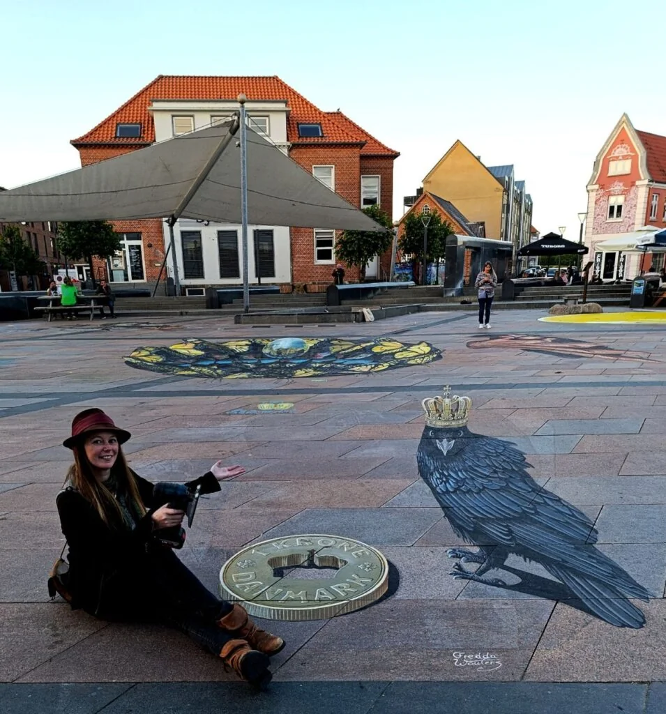 3D Straßenmalerei "Eine Krone für die Diplomatie" 