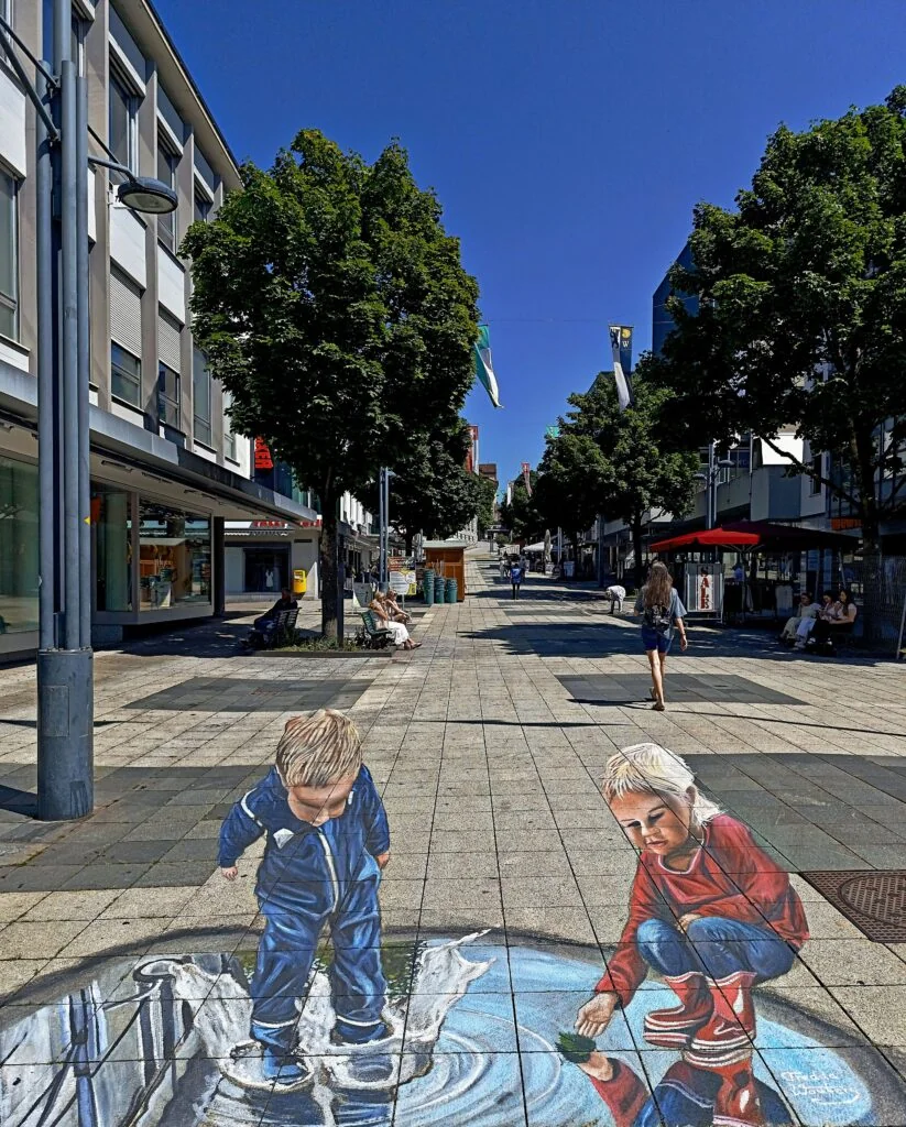 3D Strassenmalerei von Fredda Wouters in Wil in der Schweiz