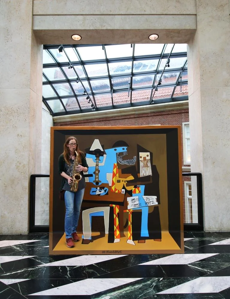 Jam Session mit Picassos Musikern Trick Art in den Münsterarkaden