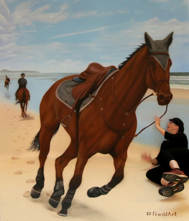 Reitunfall 3D Trick Art in den Münsterarkaden